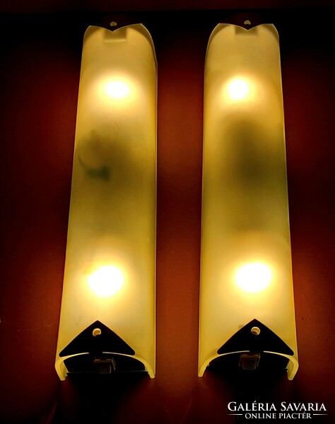 Vintage Bauhaus  fali lámpa párban Alkudható! Tejüveg búrával!