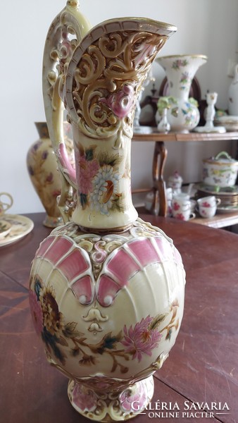 Zsolnay family seal large decorative jug 42 cm