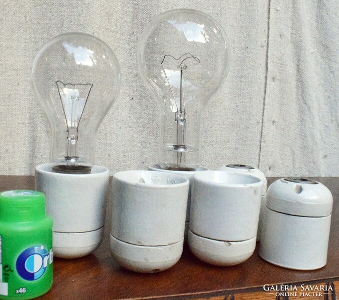 Porcelain light socket 5+ pcs. +2 pc. Large tungsten bulb 500 v 16 for industrial loft industrial decorations