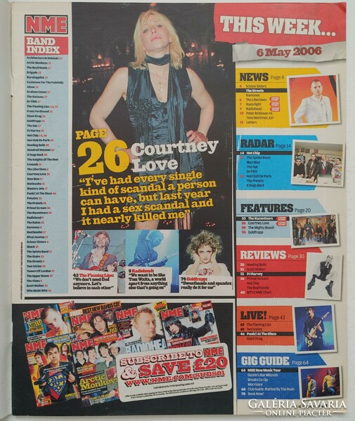 Nme magazine 06/5/6 raconteurs courtney love scissor sisters hot chip libertines e17 mighty boosh