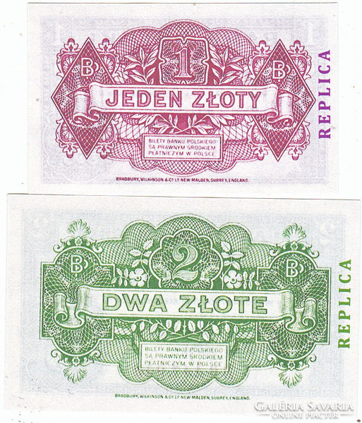 Lengyelország 1-2 Zloty 1939 REPLIKA