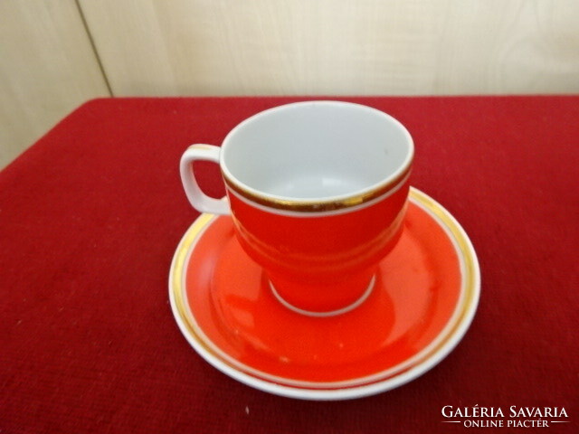Hollóházi porcelain coffee cup + saucer, two pieces for sale. Jokai.