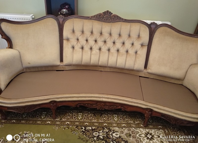 Kifogástalan állapotú 3 személyes antik kanapé+fotel.