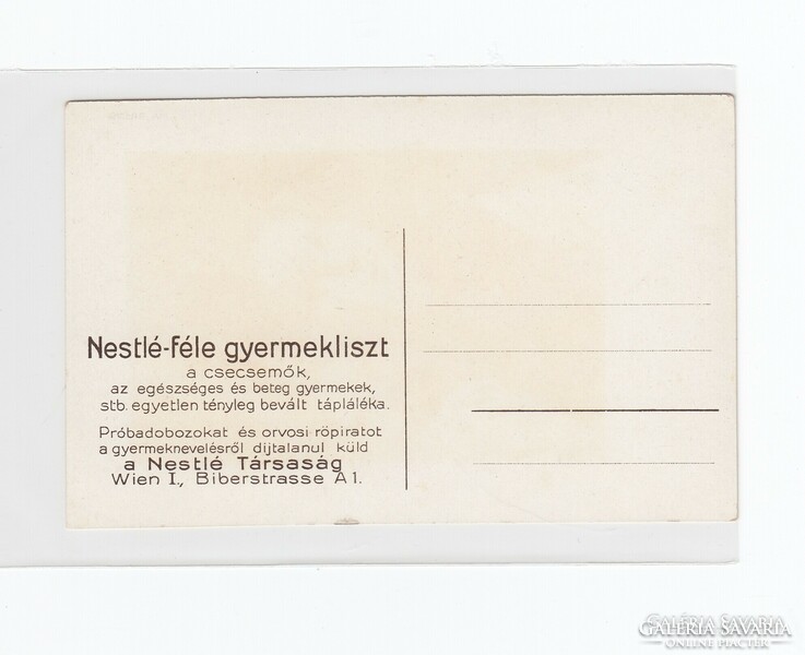 Nestlé-féle gyermekliszt, reklám litho képeslap (postatiszta) 2.