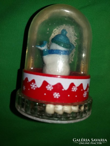 Retro tobacconist fantasy toys snow globe snowman figure, ball-on-foot dexterity game according to pictures