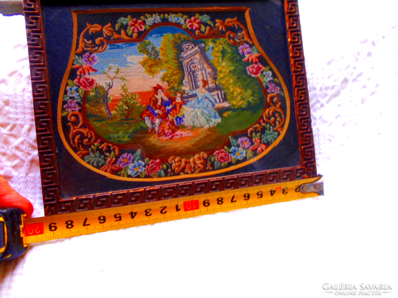 -Antique handmade needle tapestry picture framed beautiful handicraft work