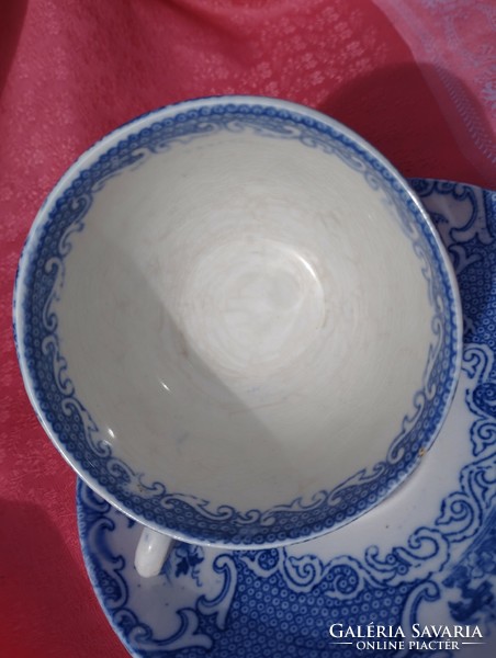 Antik angol porcelán kávés csésze aljjal