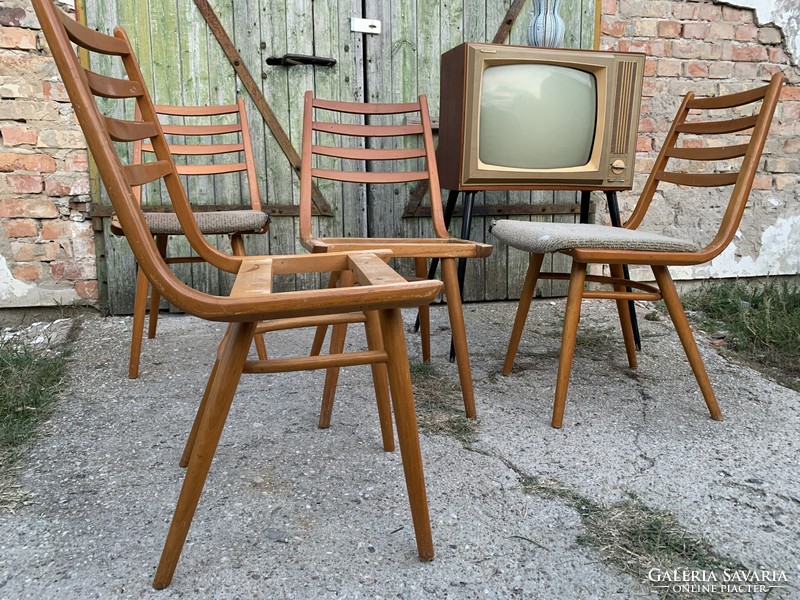 Mid century chairs designed by j. Jiroutek for interior praha, striking unique design from the 1960s is rare!!!