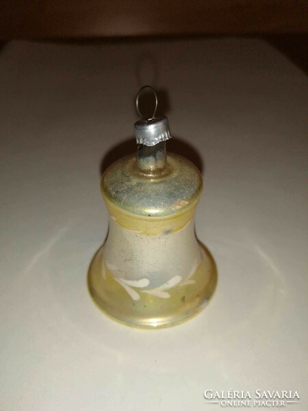 Régi üveg karácsonyfadísz csengő - 4,5 cm