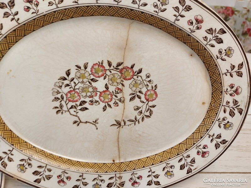 Antique English-style faience dessert set