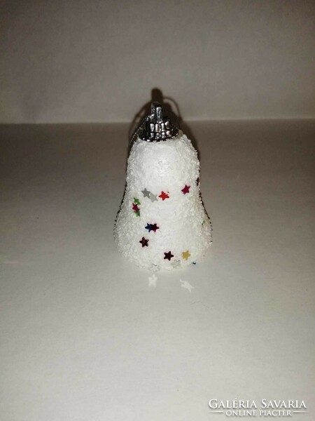 Régi karácsonyfadísz havas csengő - 5,5 cm magas