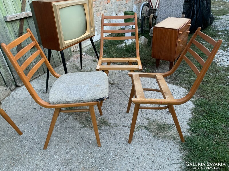 Mid century chairs designed by j. Jiroutek for interior praha, striking unique design from the 1960s is rare!!!