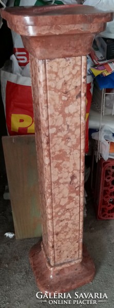 Red marble statue holder, pedestal, stand
