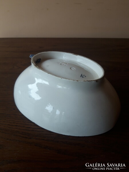 Rare, old Viennese, wall-hung hard ceramic serving bowl