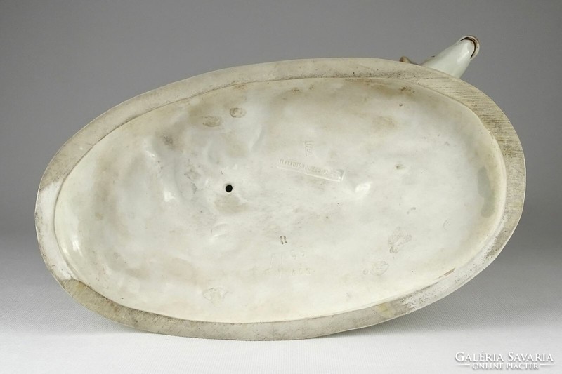 1P002 Nagyméretű jelzett cseh porcelán őz pár talapzaton 35.5 cm