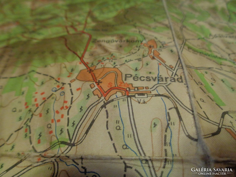 A Mecsek hegység  , Túrista térkép , 1960 - ból   , 80 x 57 cm kiterítve