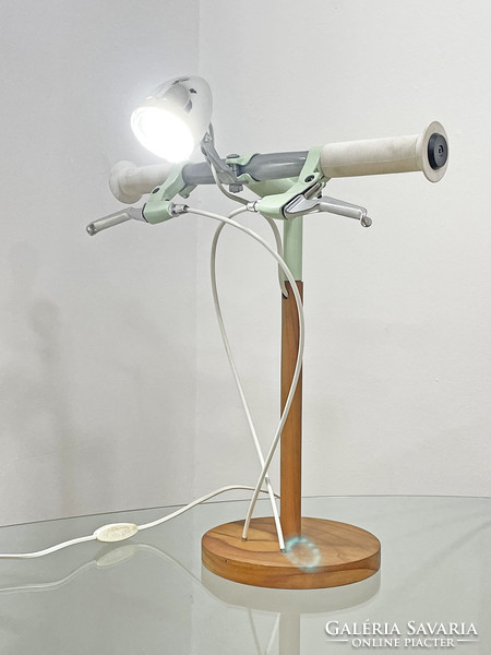 Amazing vintage bicycle handlebar table lamp