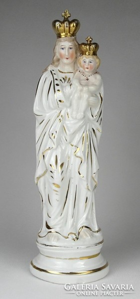 1P003 antique large porcelain statue of Mary with child 32 cm
