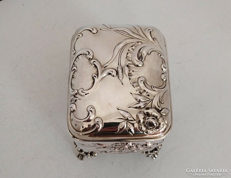 Silver art nouveau sugar box, sugar holder
