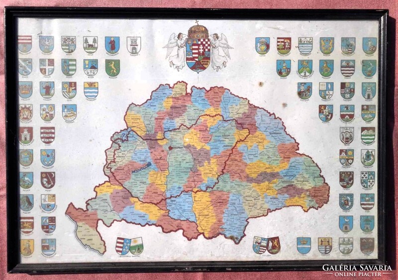 Magyarország vármegyéi / 64 címer.