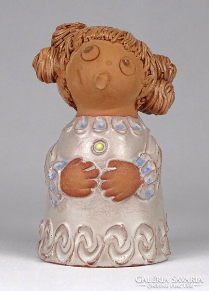 1O957 St. Katalin Antalfin : singing girl ceramic figurine 11.5 Cm