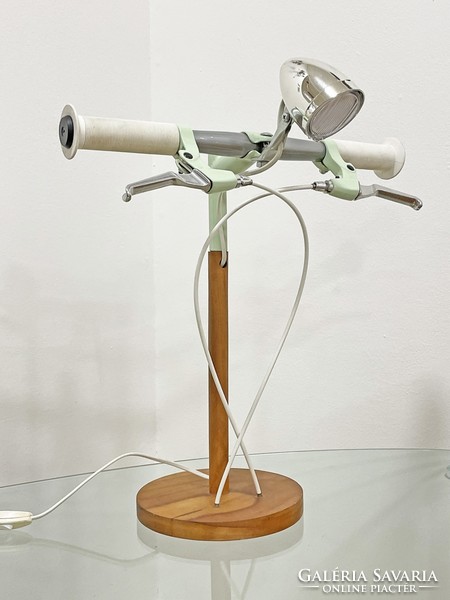 Amazing vintage bicycle handlebar table lamp