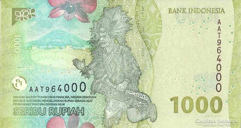 1000 rupia rupiah 2022 Indonézia UNC