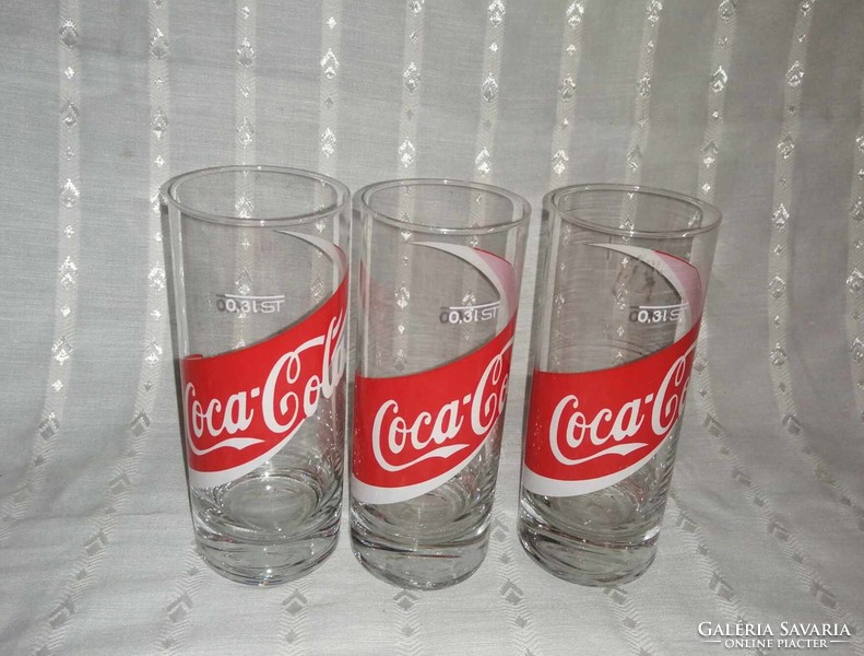 Coca-cola üveg csőpohár 3 db egyben