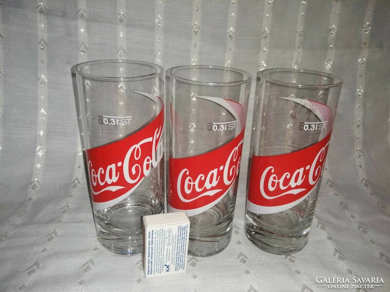 Coca-cola üveg csőpohár 3 db egyben