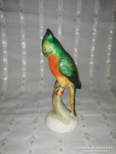 Bodrogkeresztúri kerámia papagáj figura Hajdúszoboszlói emlék
