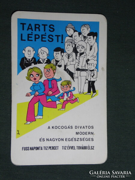 Kártyanaptár, Egészségmegelőzés, grafikai rajzos,humoros,1972
