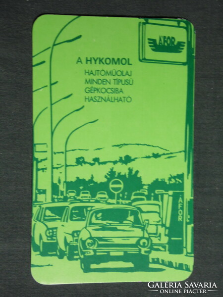 Card calendar, Afor gas station, hykomol oil, graphic artist, 1978