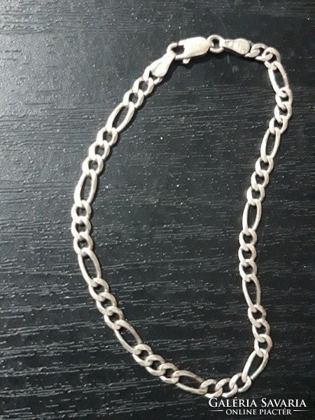 Uniszex ezüst karkötő - 19.5 cm
