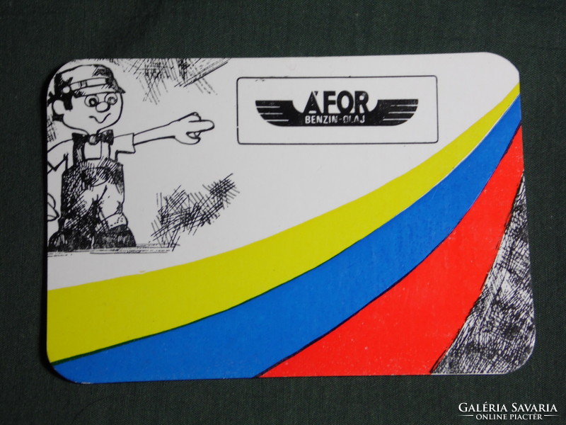 Card calendar, Afor gas stations, graphic artist, advertising figure, 1974