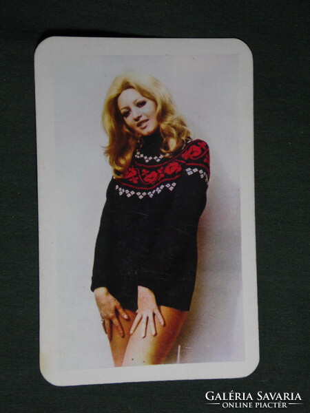 Kártyanaptár, Gyomaendrőd háziipari szövetkezet ,erotikus női modell,1972
