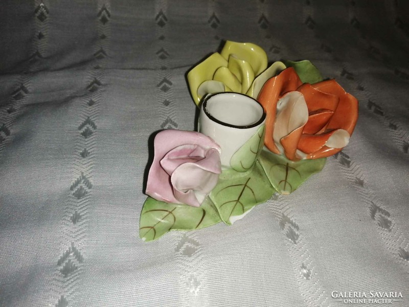 Aquincum porcelain rose candle holder