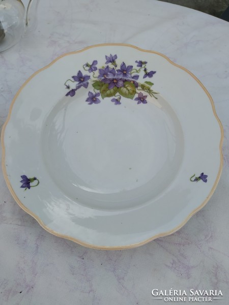 Zsolnay porcelán ibolya mintás nagyméretű mély tányér eladó!