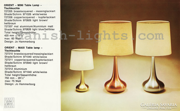 Kultikus dán design . Jo Hammerborg korai, 1963-as Orient Maxi asztali lámpája felújítva.( modern )