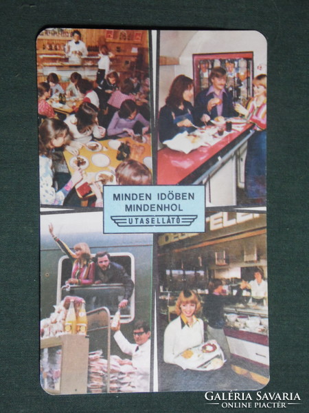 Kártyanaptár,Kártyanaptár, MÁV vasút, Utasellátó büfékocsi,bisztró,étterem, 1979
