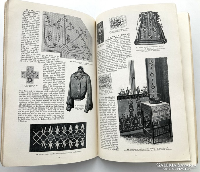 German vintage publication from the early 1900s richly illustrated with embroidery designs - rarity