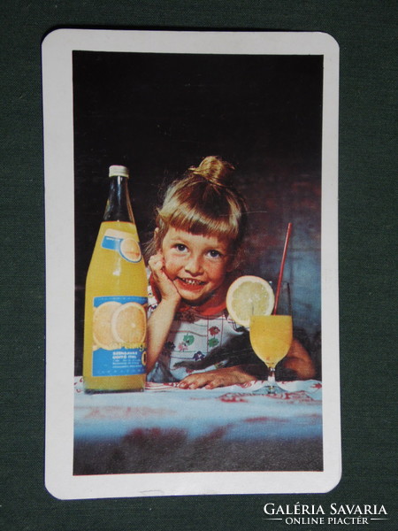 Card calendar, Kőbánya brewery, orange soft drink, children's model, 1979