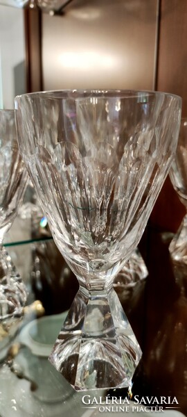 6 Moser type red wine crystal glasses