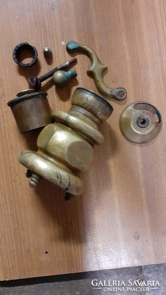 Antique custom-made brass coffee grinder.