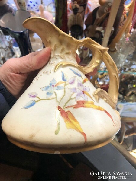 Art Nouveau ceramic spout, height 18 cm. Rarity.
