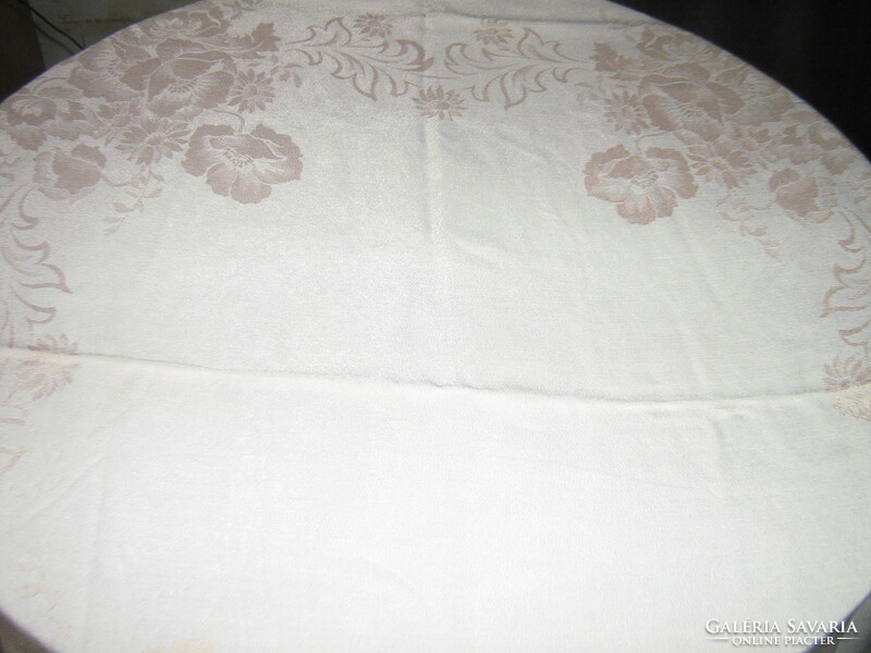 Beautiful rosy peach-pink damask tablecloth