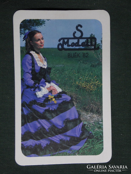 Kártyanaptár,S Modell ruházat divat,erotikus női modell , 1982