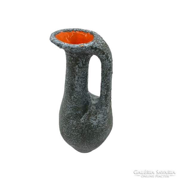 Retro craftsman ceramic gray orange tin istván character m672