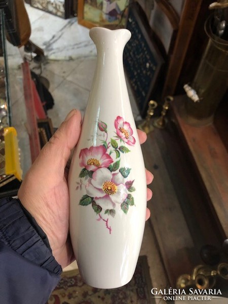 Aquincum retro graceful vase made of porcelain, 21 cm.
