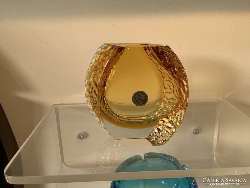 Muránói geometrikus üveg váza Mandruzatto/ Campanella műhelyéből a 60-as 70-es évekből ( modern )