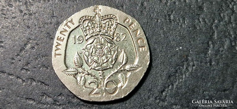 England 20 pence 1982.